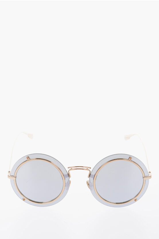 Dior Metal Frame Round Surrealist Sunglasses In White
