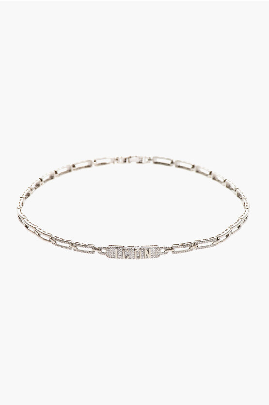 Dsquared2 Metal Icon Clubbing Choker Necklace Embellished With Rhinest