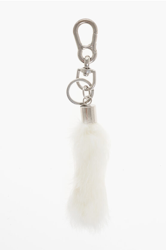 Dsquared2 Metal Keyring With Real Fur Pendant