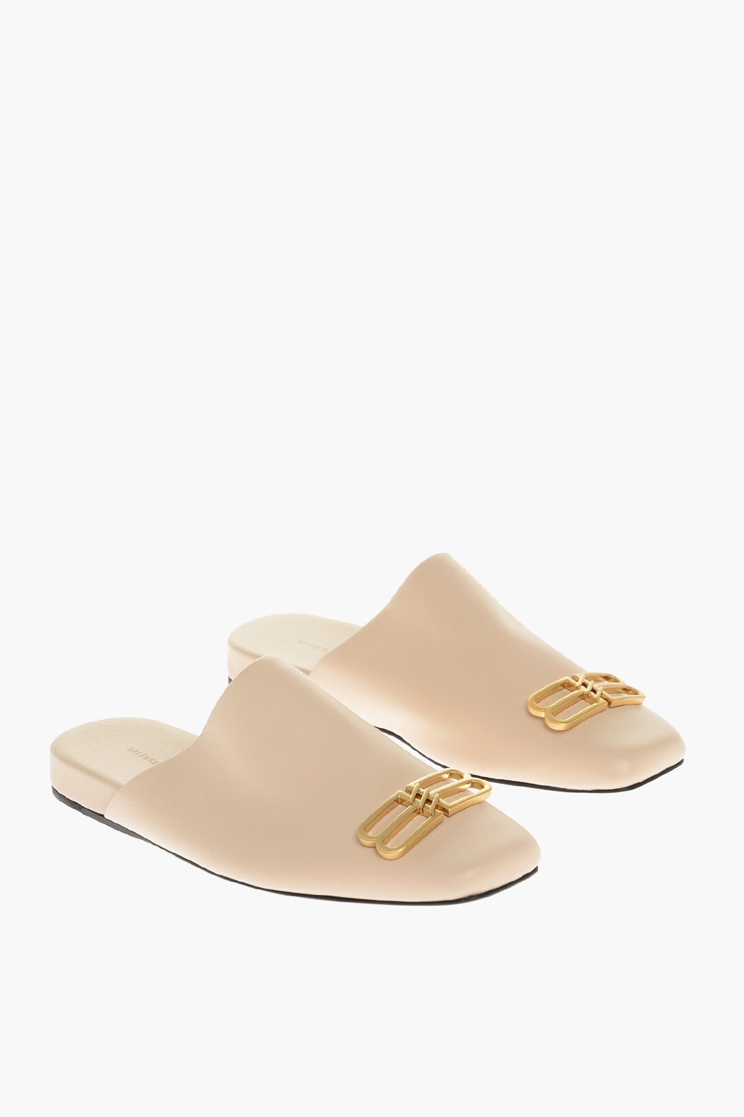 Balenciaga Metal Logo COSY BB Leather Mules women - Glamood