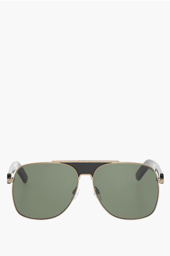 Palm Angels Metal Profile Bay Aviator Sunglasses In Green
