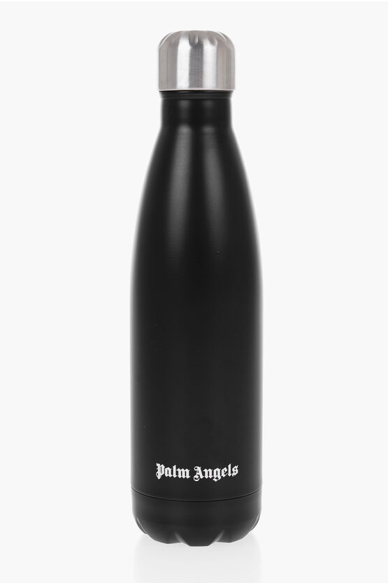 Shop Palm Angels Metal Save The Ocean Thermal Bottle With Printed Contrasting