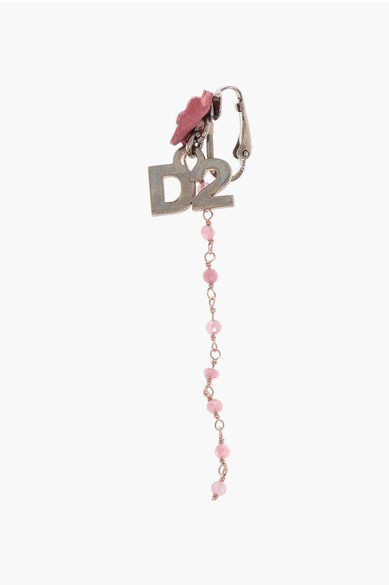 DSQUARED2 METAL SPARKLING EVENING CLIP-ON SINGLE EARRING WITH BEADS