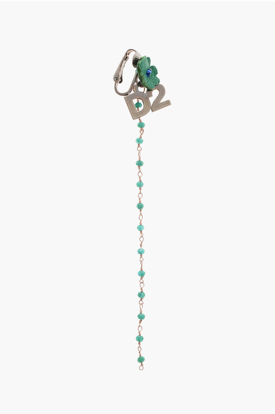 DSQUARED2 METAL SPARKLING EVENING CLIP-ON SINGLE EARRING WITH BEADS