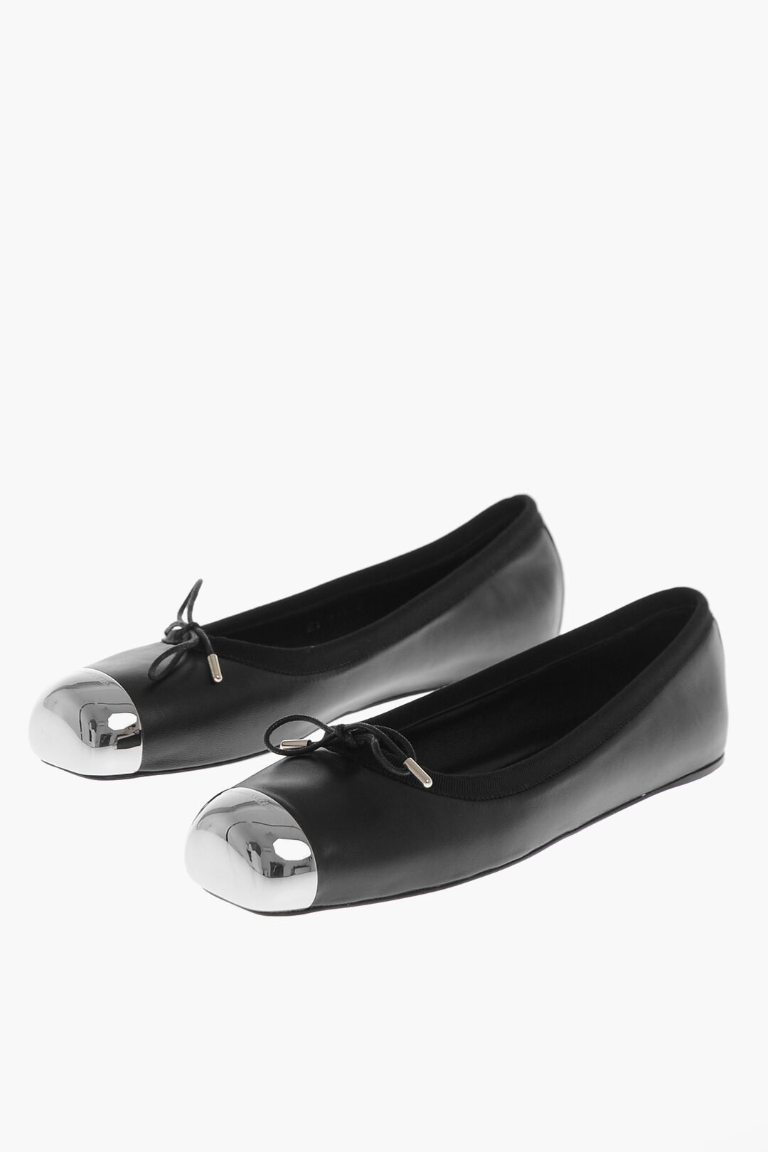 Alexander McQueen Metal Toe HARDWARE Leather Ballet Flats damen Glamood Outlet