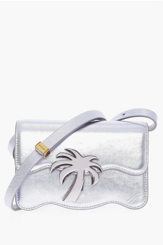 Shop Palm Angels Metallic Leather Palm Beach Crossbody Bag