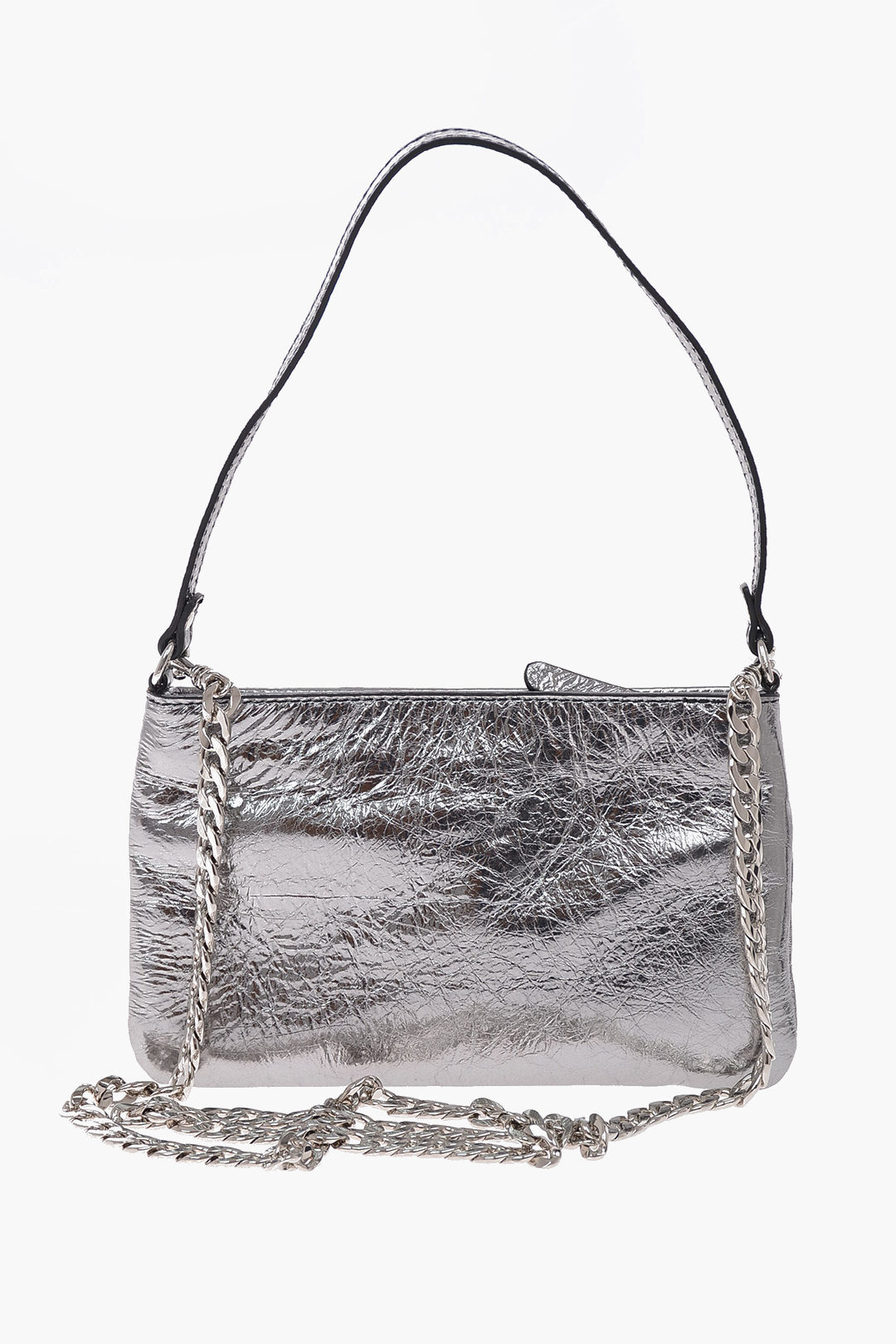 metallic leather bag