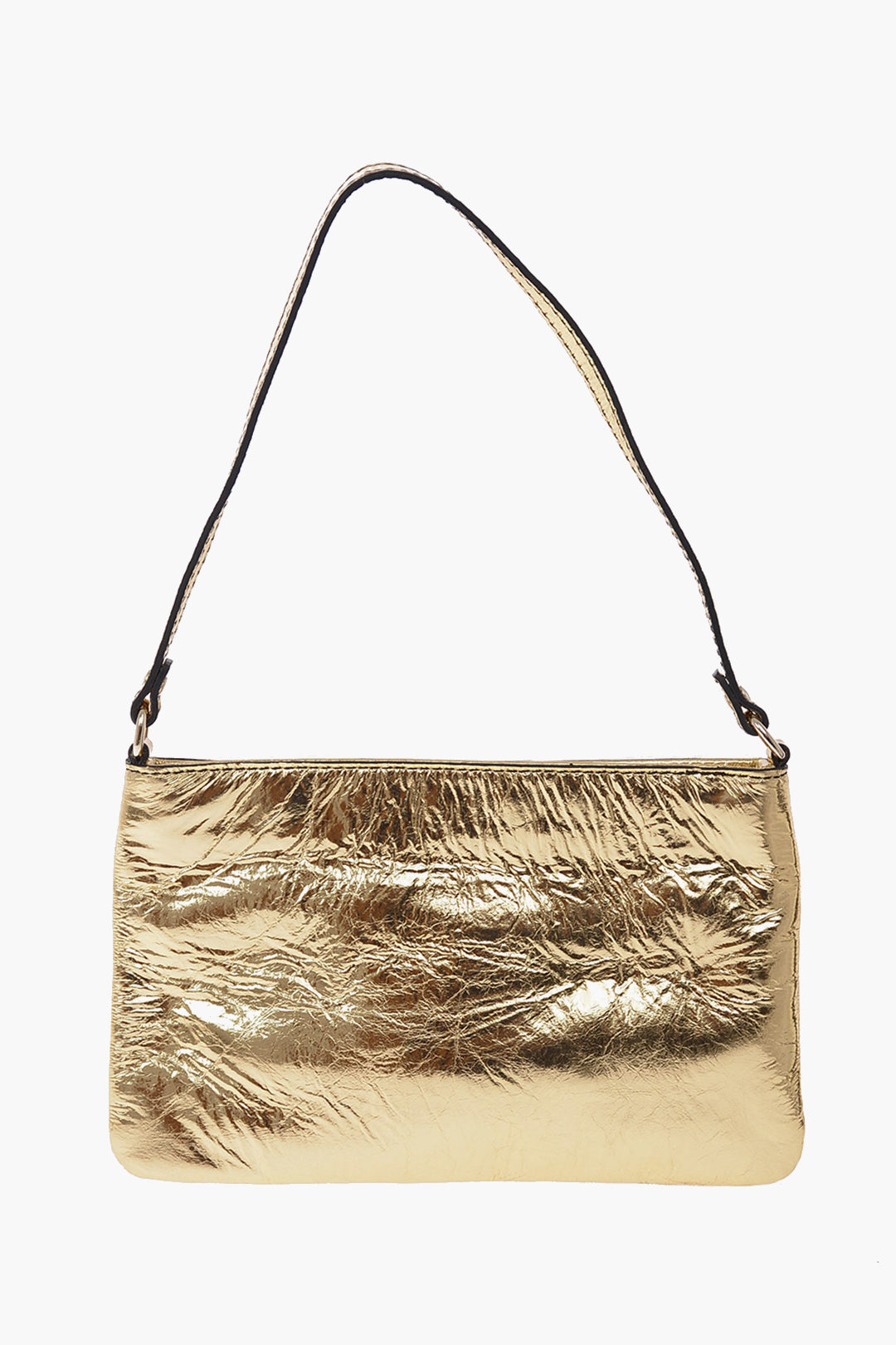 metallic leather bag