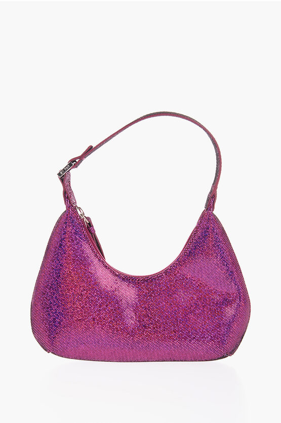 By Far Metallic Soft Leather Mini Amber Shoulder Bag In Purple