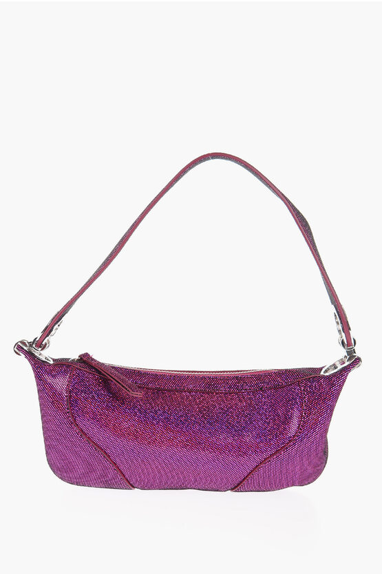 By Far Amira Metallic Mini Shoulder Bag In Purple