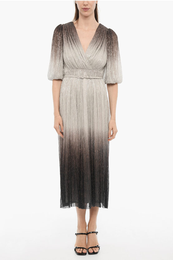 Costarellos Ellery Pleated Lurex Gown