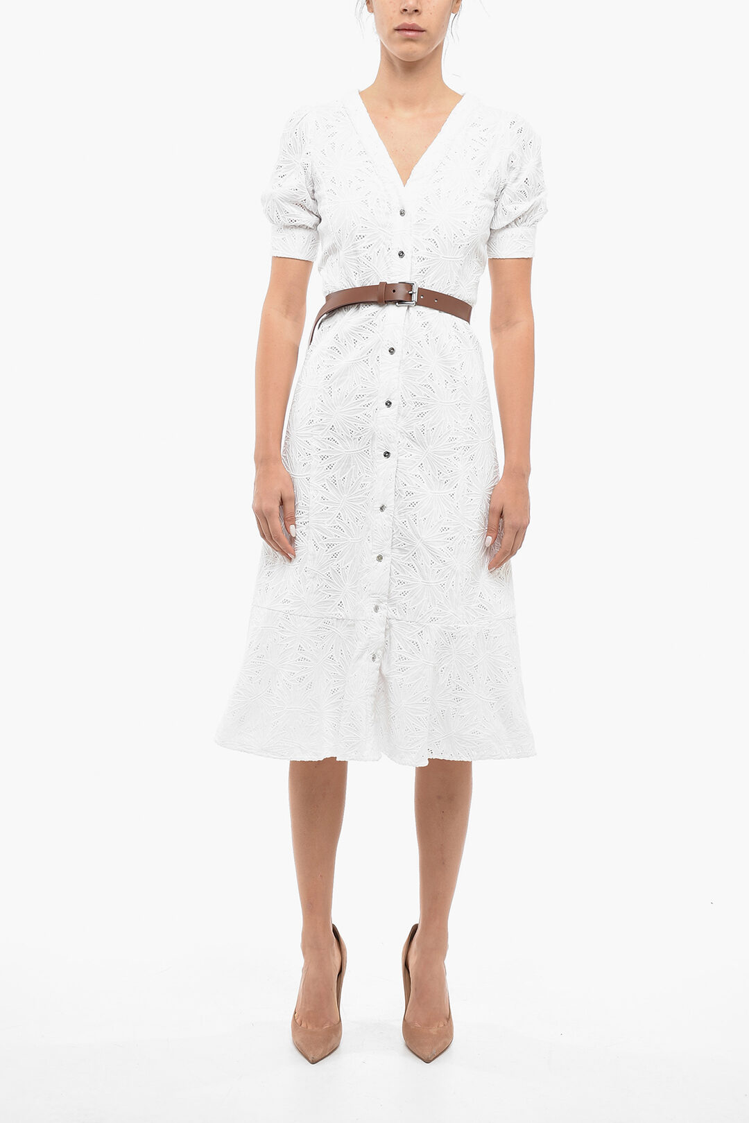 Michael Kors MICHAEL Floral Motif Short Sleeve Shirt Dress with