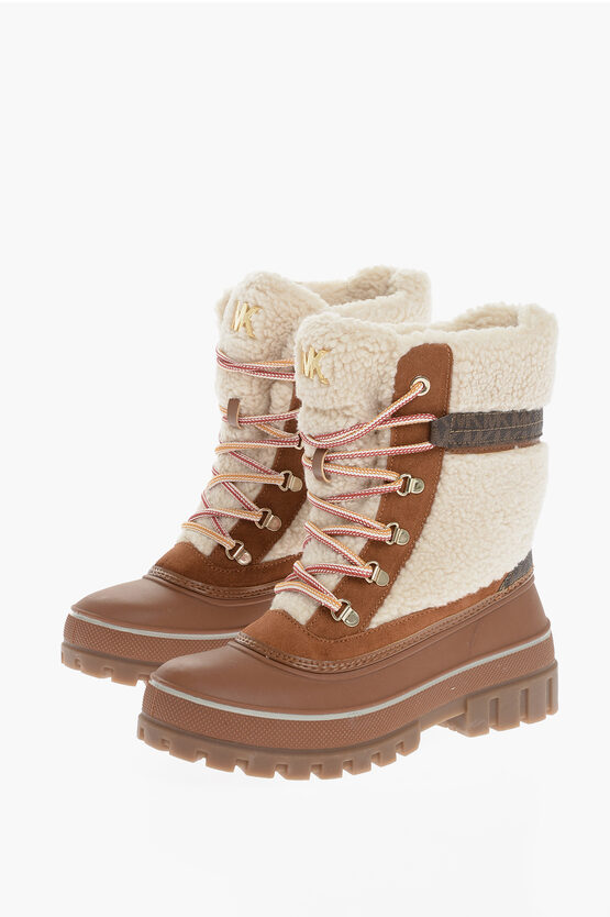 Michael Kors Ozzie Mixed-media Boot In Brown