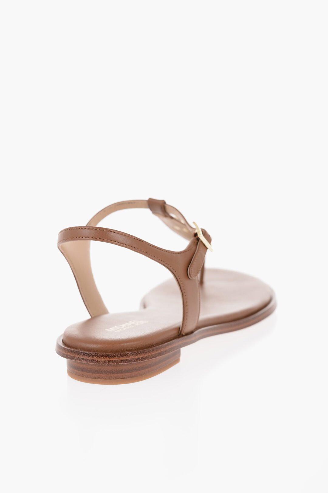 Michael Kors MICHAEL Leather MALLORY Thong Sandals with Golden Monogram  women - Glamood Outlet