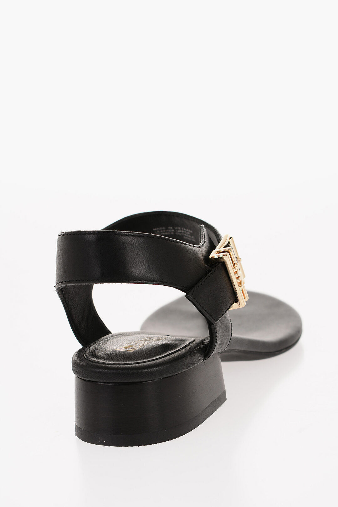 Michael Kors MICHAEL Leather ROBYN Thong Sandals with Golden Buckle Heel  3cm women - Glamood Outlet