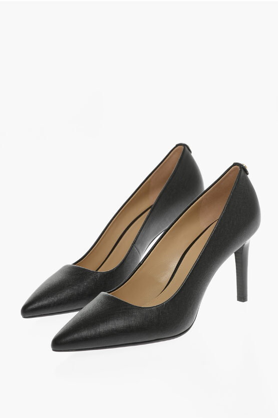 Michael Kors Michael Saffiano Leather Dorothy Pumps With Point Toe 8,5cm In Black