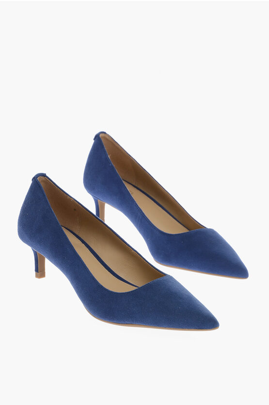Michael Kors Michael Suede Leather Alina Flex Pumps With Point Toe 4,5cm In Blue