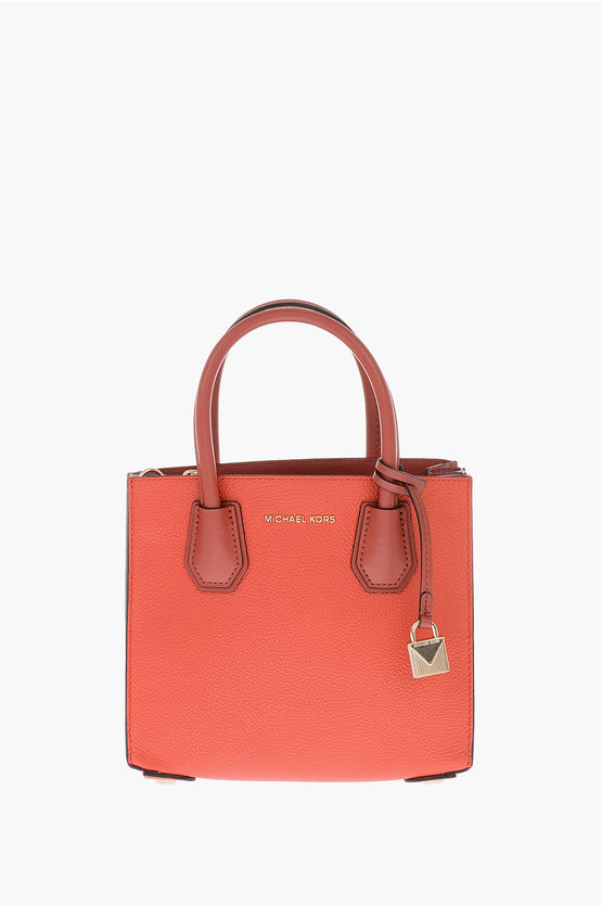 Michael Kors Michael Textured Leather Mercer Bag With Removable Sholder S In Red