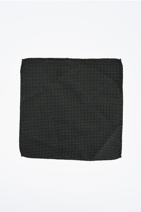 Dsquared2 Micro Checked Silk Pocket Square In Green