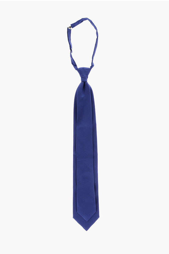 Corneliani Micro Checked Silk Tie In Blue