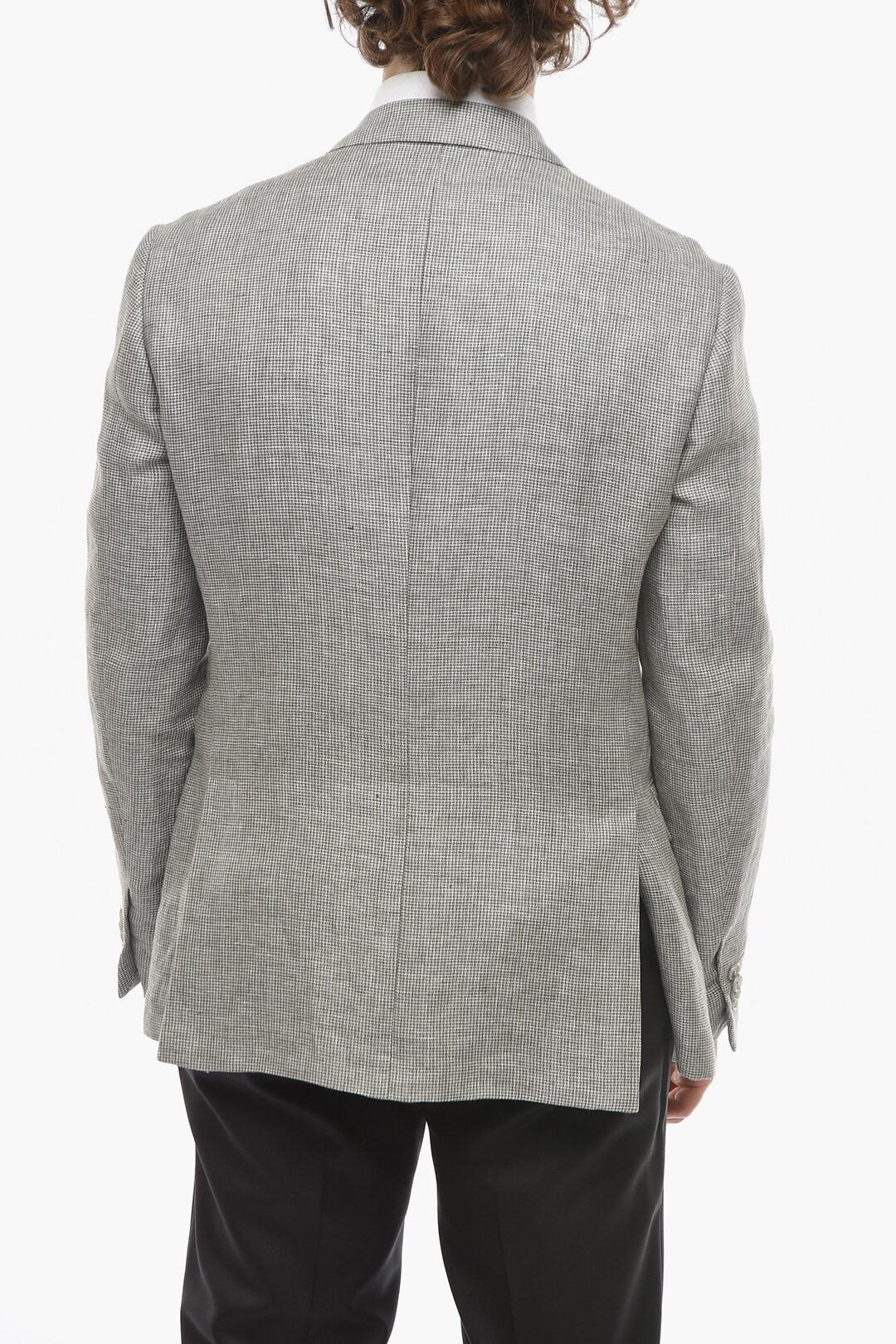 Corneliani Micro Pied de Poule GATE Linen Blazer men - Glamood Outlet