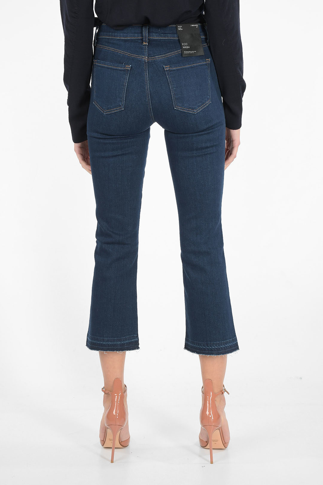 J Brand Denim Mid-Rise Cropped Jeans Selena in Blau Damen Bekleidung Jeans Bootcut Jeans 