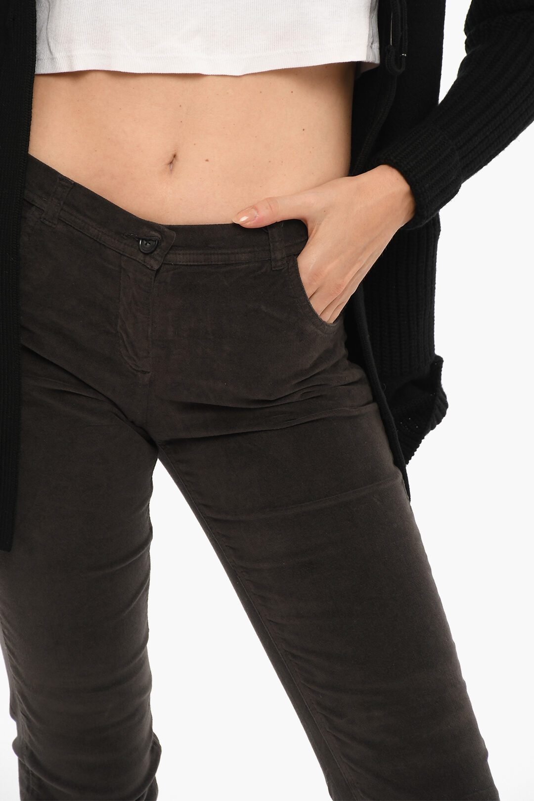 Woolrich Mid-Waist Velour 4 Pockets Pants women - Glamood Outlet