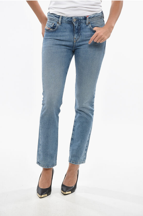 Diesel Library Mid Washed Slim Fit Denims 17cm In Blue