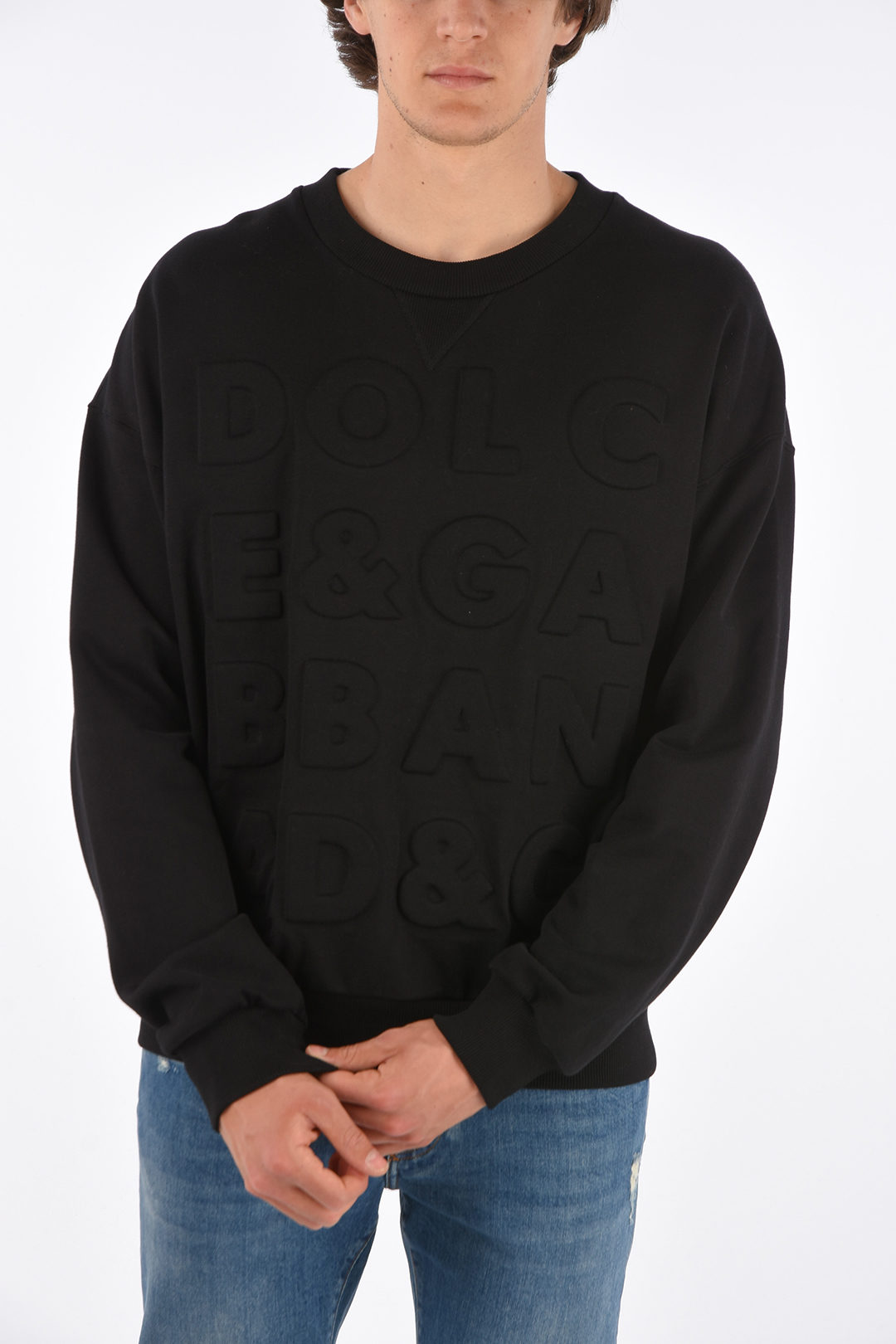 Dolce & Gabbana - Crewneck Sweater with Logo - Male - S