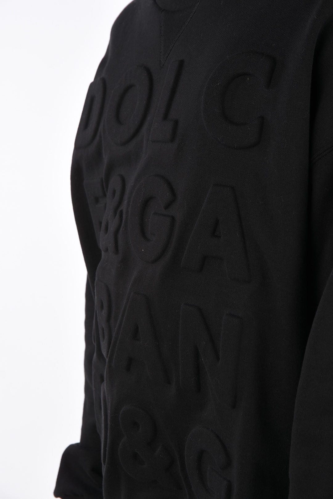 【送料&関税込】Dolce & Gabbana Logo Embossed Crewneck S Dolce & Gabbana - Logo detail cotton sweatshirt black - The