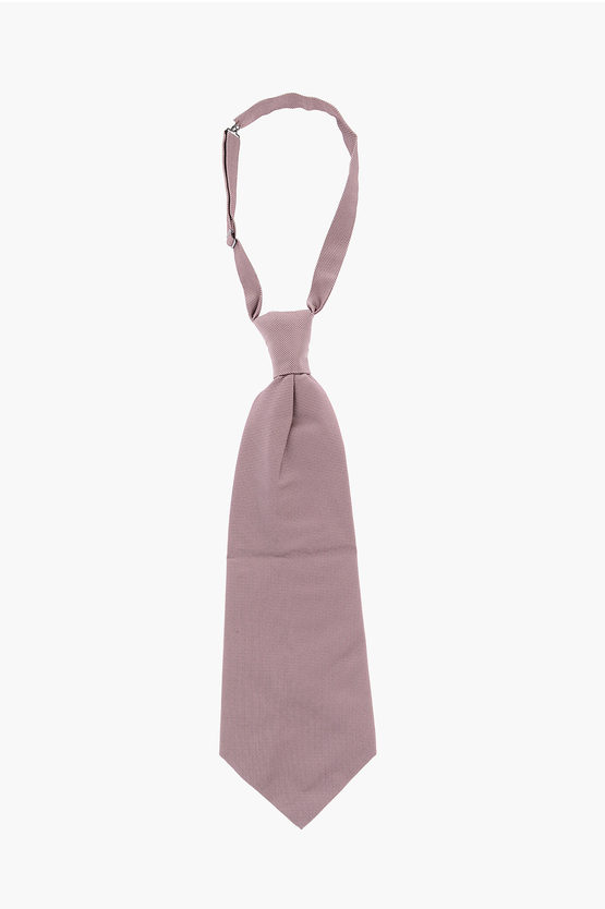 Corneliani Mini Checked Silk Ascot Tie In Pink