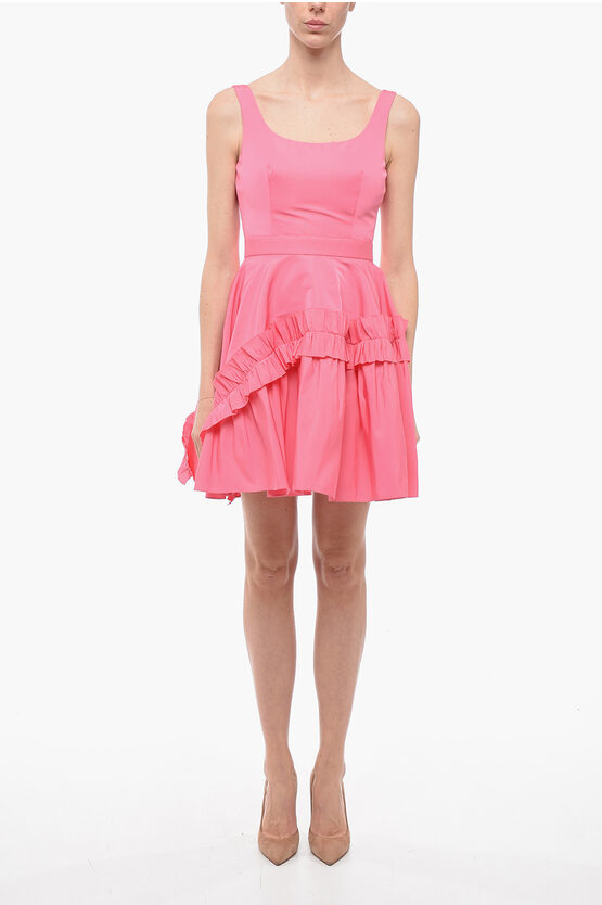 Alexander Mcqueen Mini Dress With Rouches In Pink