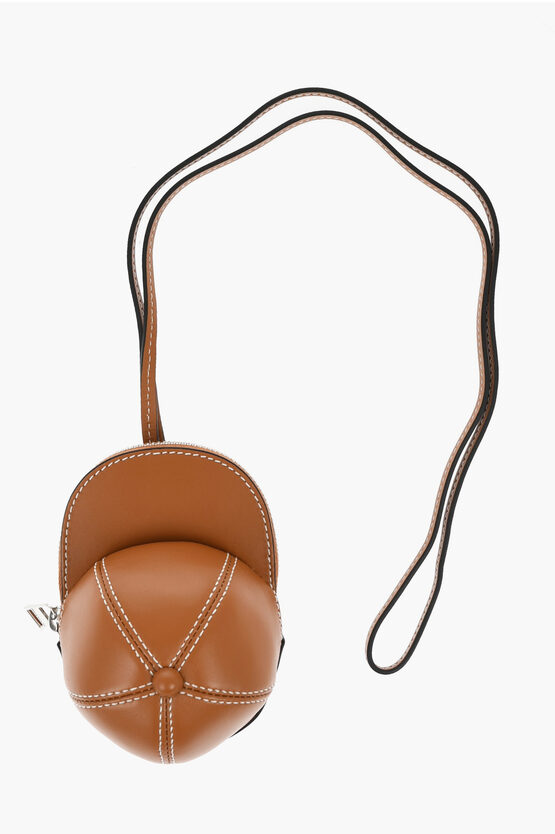 Shop Jw Anderson Mini Leather Bag With Baseball Cap Design