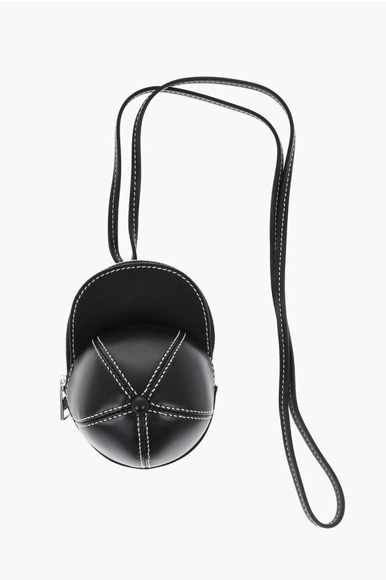Shop Jw Anderson Mini Leather Bag With Baseball Cap Design