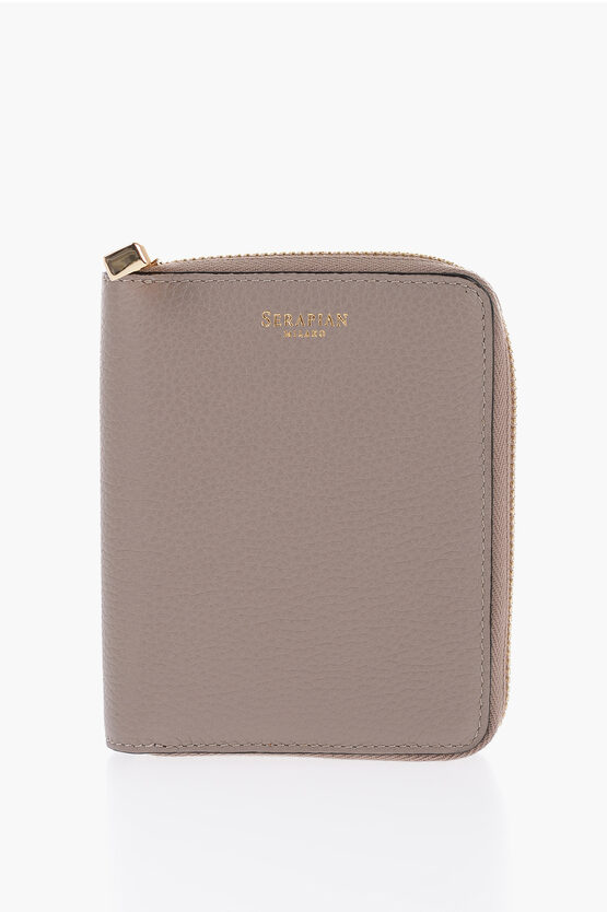 Shop Serapian Textured Leather Rugiada Mini Wallet