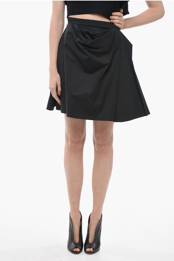 Alexander Mcqueen Miniskirt With Side Drape In Black