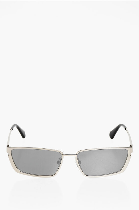 Off-white Mirrored Lenses Silver Effect Richfield Cat Eye Sunglasses In Blue
