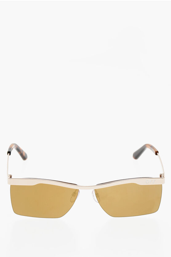 Off-white Mirrored Rimini Sunglasses With Tortiseshell Temple In Neutral