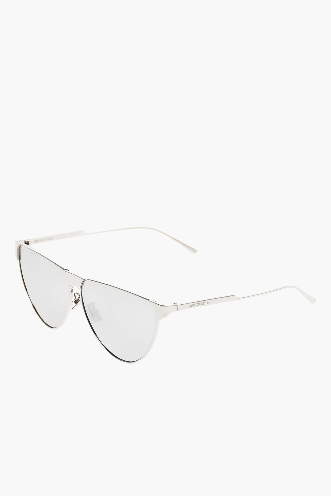 サングラス BOTTEGA VENETA Woman Sunglasses Silver 756328V4450 8107 Glaze Aviator Sunglasses (756328V4450-8107-SILVER-GREY)