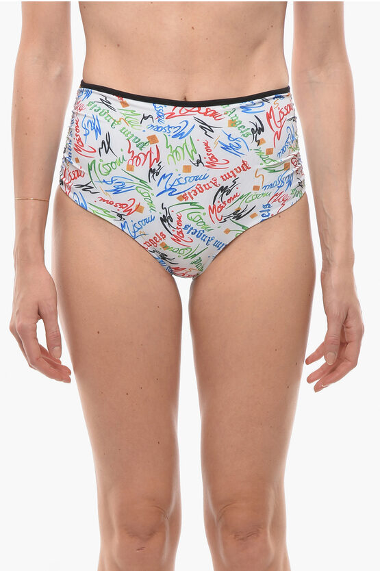 Palm Angels Missoni All-over Printed Scribble Swim Briefs In Multi