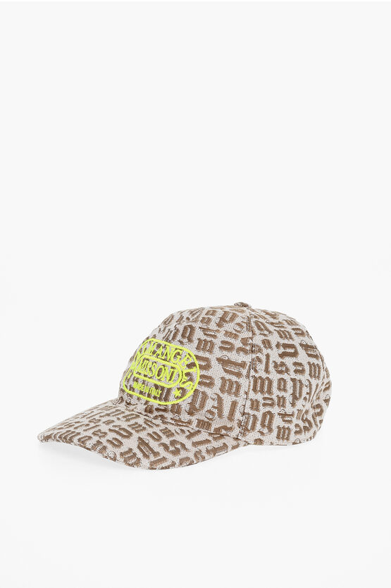 Palm Angels Missoni Cap With All-over Monogram In Neutral