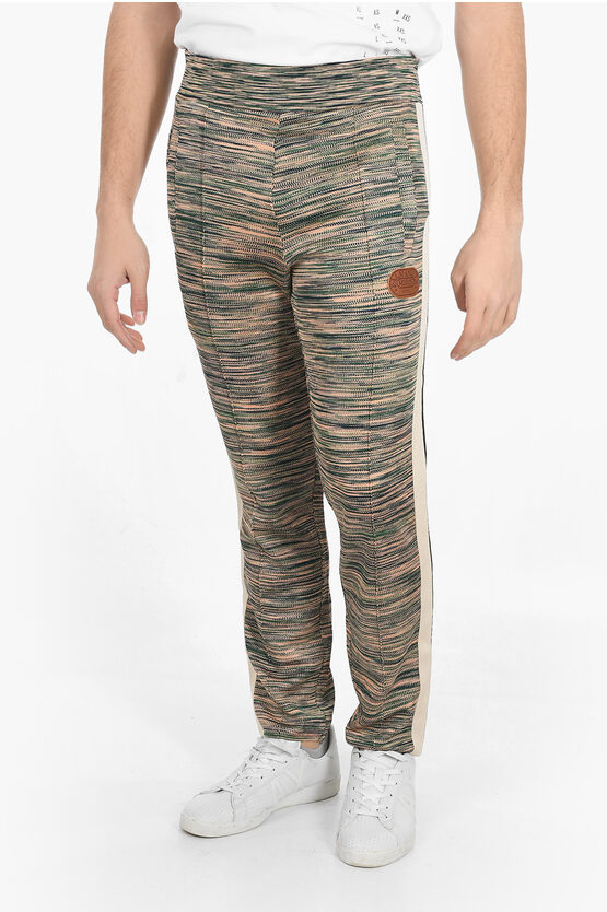 Shop Palm Angels Missoni Contrasting Band Knitted Pants