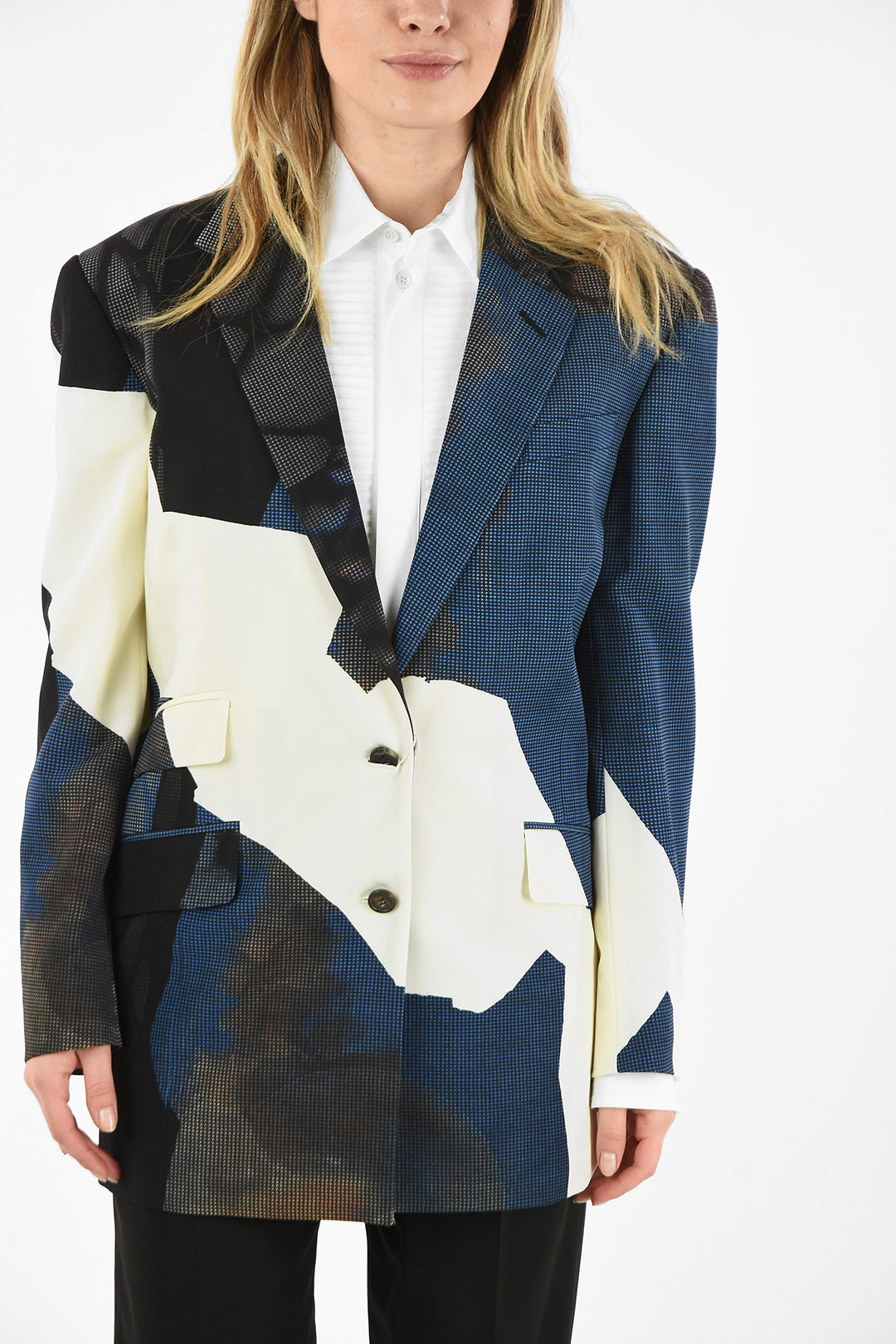 Maison Margiela MM0 Asymmetric Print Oversized Blazer women