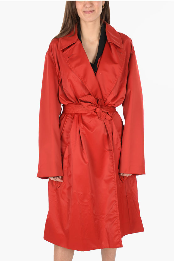 Maison Margiela Mm0 Chesterfield Coat With Belt In Red