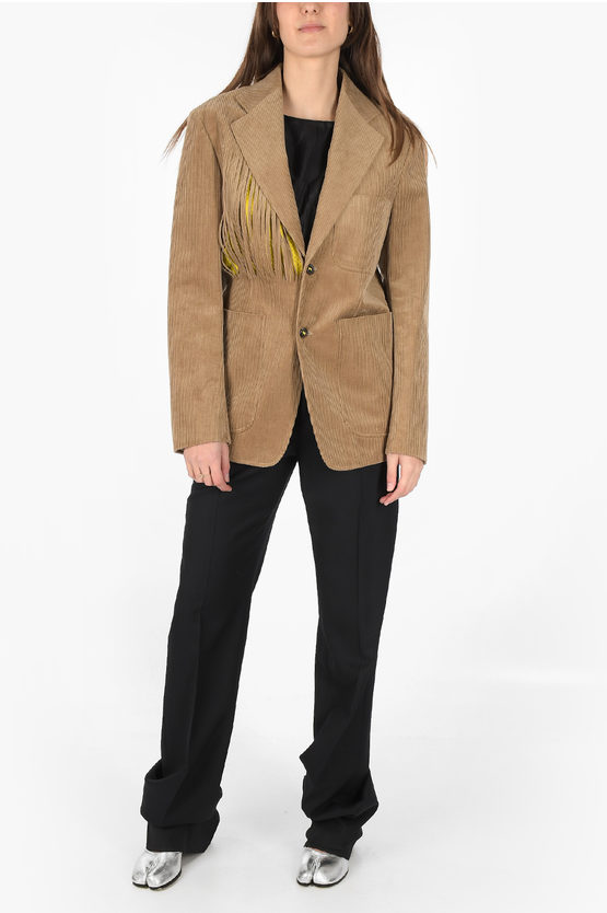 MM0 corduroy notch lapel 2-button blazer