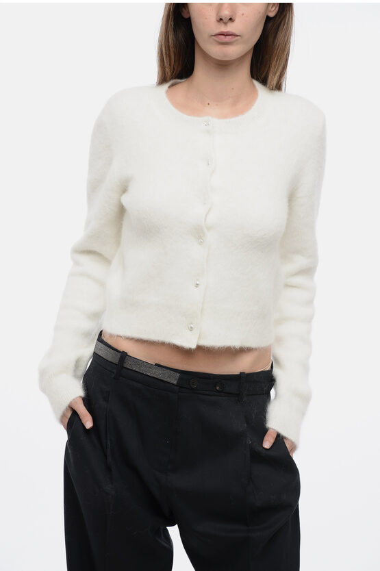 MAISON MARGIELA MM0 CROPPED FIT ANGORA BLEND CARDIGAN 