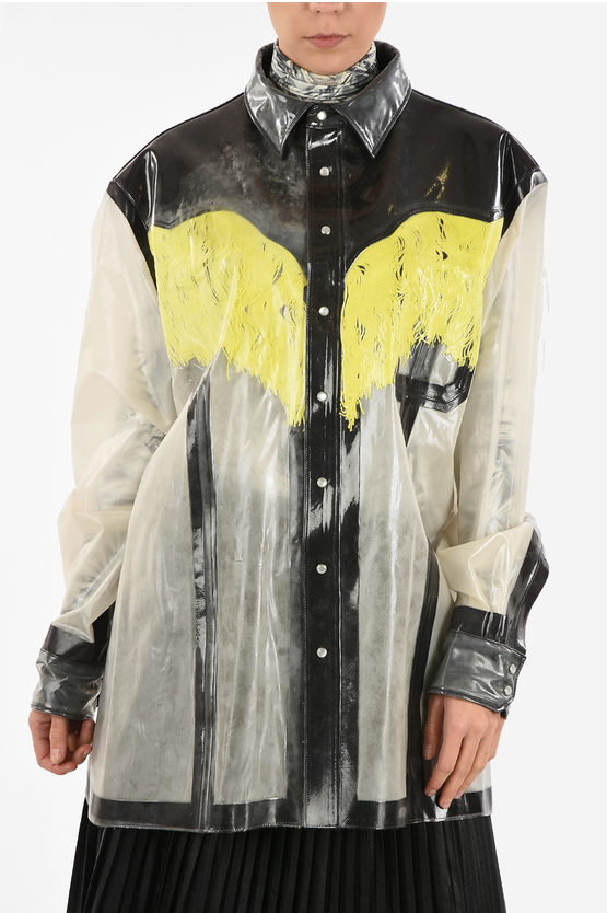 Maison Margiela Mm0 Lacquer Oversize Shirt With Snap Button In Multi