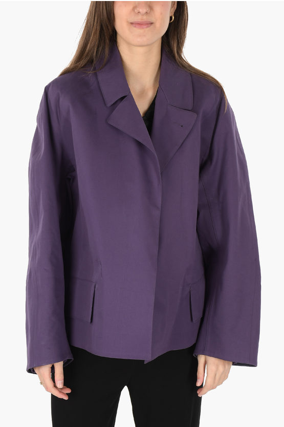Maison Margiela Mm0 Open Front Jacket With Cut Out Details In Purple
