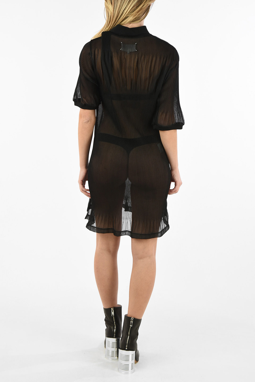 ワンピース MAISON MARGIELA POLO MIDI DRESS Maison Margiela Mixed-Media Silk Midi Polo Dress - Bergdorf