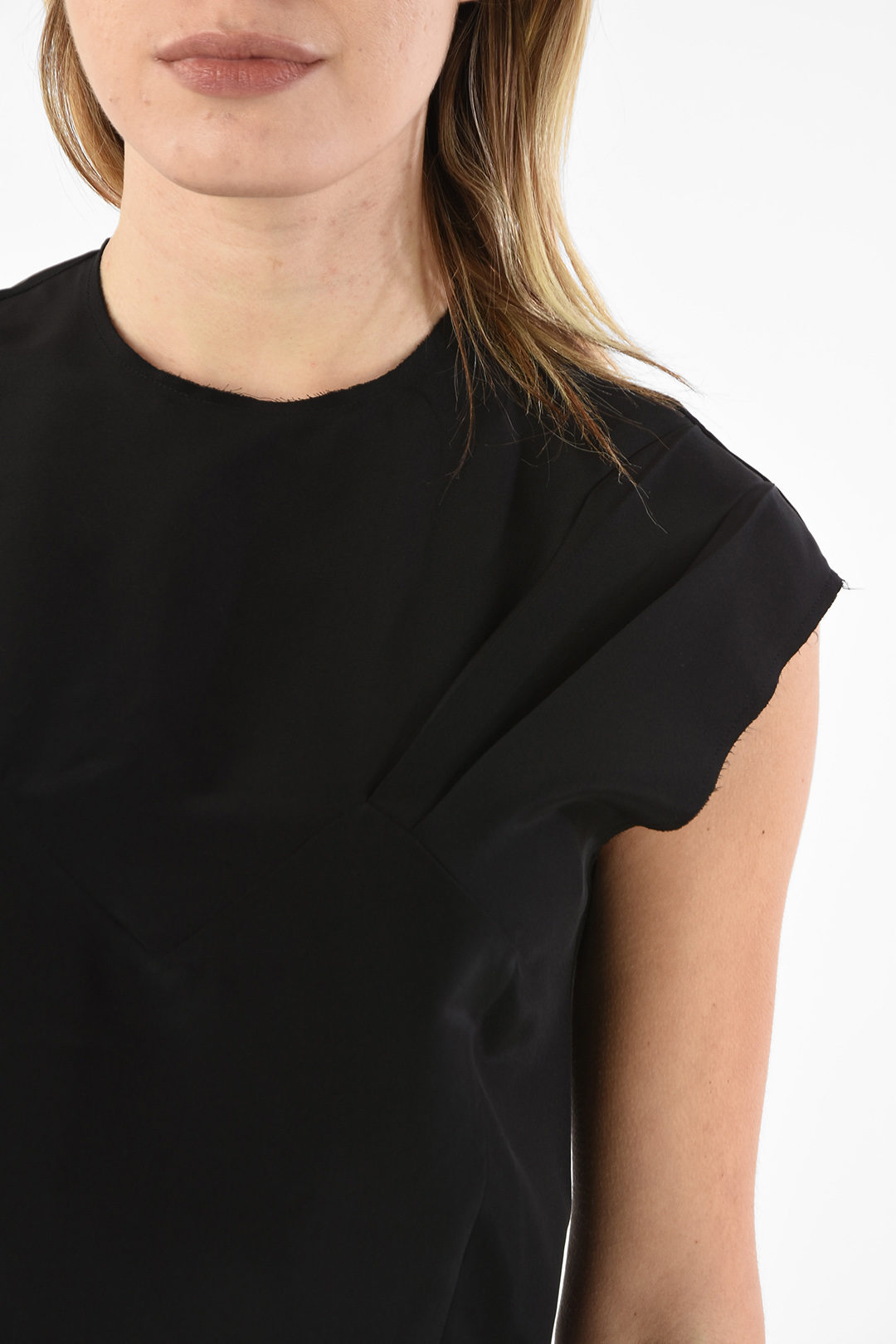 Maison Margiela MM0 Silk Top with Zip Back Closure women